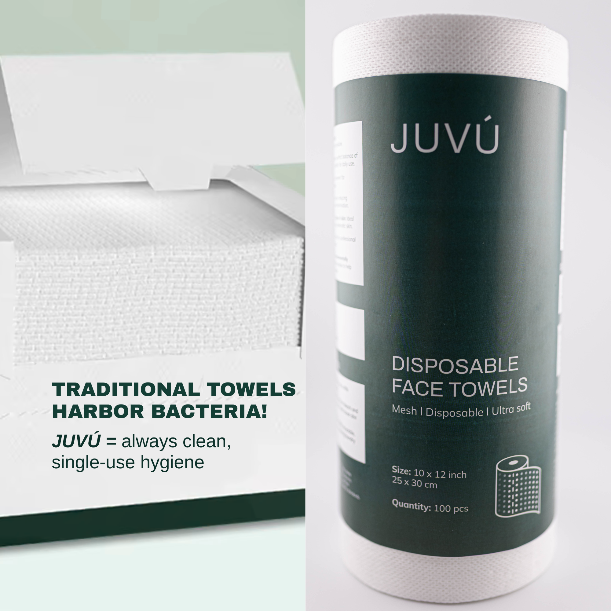 Face Towels,  Disposable Face Towelette, Makeup Remover Dry Wipes, Ultra Soft, 1 Pack, 100 Ct